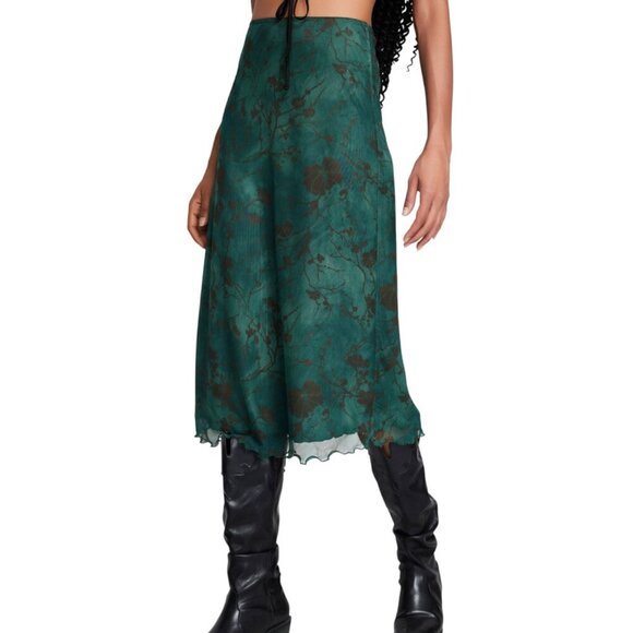 Cider High waist mesh floral mini skirt with elastic waist band - Picture 6 of 6